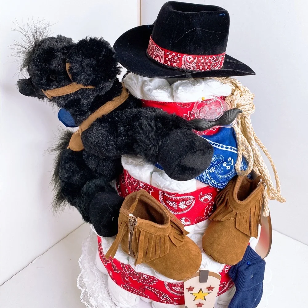 Wester Diaper Cake, Wild West Baby Shower